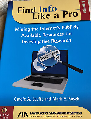 #ad Find Info Like a Pro Vol 1: Mining the Internet Publicly Available Book And CD $14.85
