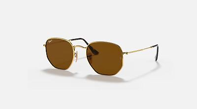 #ad Ray Ban Hexagonal Polished Gold Brown Polarized 54 mm Sunglasses RB3548N 001 57 $139.95