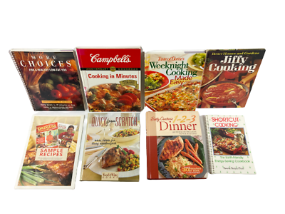 #ad Lot of 8 Quick Weeknight Cookbooks Shortcut Cooking More Choices 1 2 3 Dinner $11.00