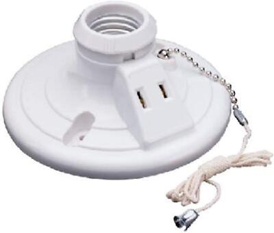 #ad Legrand 250w 250v White Pull Chain Ceiling Light Socket with Grounding Outlet $7.05