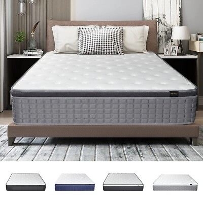 #ad 12quot; 14quot; Mattress Pocket Spring Hybrid Bed Memory Foam Twin Full Queen King Size $271.26