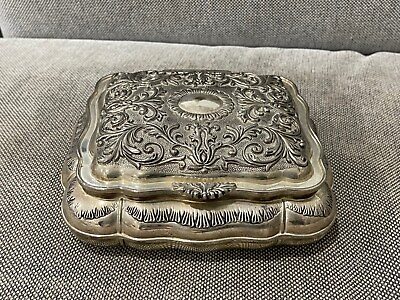 #ad Godinger Silver Art Co. Silver Plated Jewelry Box w Scrolling Decoration $50.00