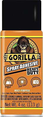 #ad Gorilla Heavy Duty Spray Adhesive Multipurpose and Repositionable 4 Oz Clear $11.35