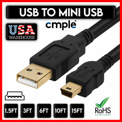 Mini USB Cable A to B USB 2.0 Cord Data Sync Charge GoPro GPS DVR POS Machine $8.99