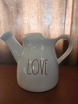 #ad RAE DUNN WATERING CAN LOVE 2019 LIMITED EDITION RED LETTERING $27.49
