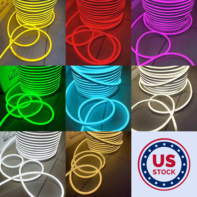 #ad 50 100 150 330ft Flex LED Neon Rope Light Strip Party Home Bar Decor Light 110V $165.00