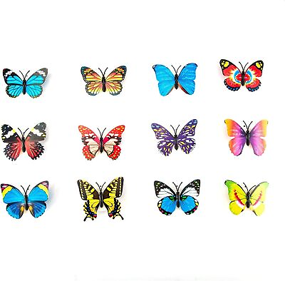 #ad 12pcs Butterfly led Wall Stickers Night Light 3D Glowing Bedroom DIY Home Decor $8.12