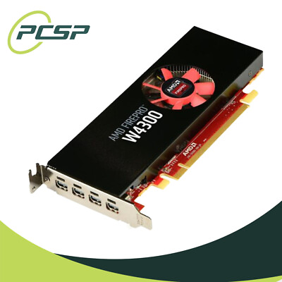#ad HP AMD FirePro W4300 4GB GDDR5 GPU 4x Mini DisplayPort Low Profile 849051 001 $34.99