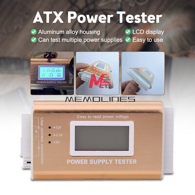 #ad LCD ATX Power Supply Tester Desktop Computer Power Supply Tester For Repairing $8.72