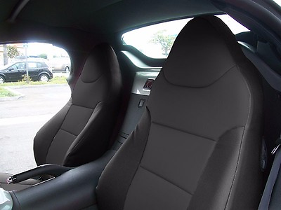 #ad PONTIAC SOLSTICE 2006 2009 BLACK S.LEATHER CUSTOM MADE FIT FRONT SEAT COVER $159.00