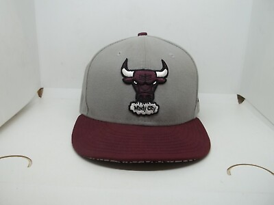#ad Chicago Bulls Windy City New Era 9Fifty Mens Gray Adjustable Hat Cap Baseball $16.41