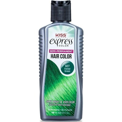 #ad 3 Pc KISS EXPRESS COLOR SEMI PERMANENT HAIR COLOR K27 Forest Green $20.99