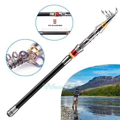 #ad 1.8m Carbon Fiber Telescopic Fishing Rod Pole Poles For Sea Saltwater Freshwater $15.19