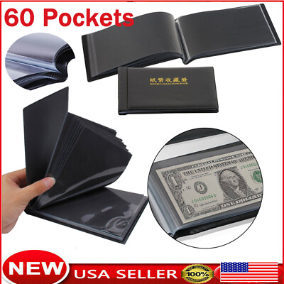 #ad 30 Sheets Currency Page Money Banknote Album Books Collection Storage Banknotes $9.49