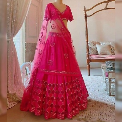 #ad Heavy Party Wear Indian Pakistani Wedding Bridal Lehenga Lengha Choli Bollywood $47.99