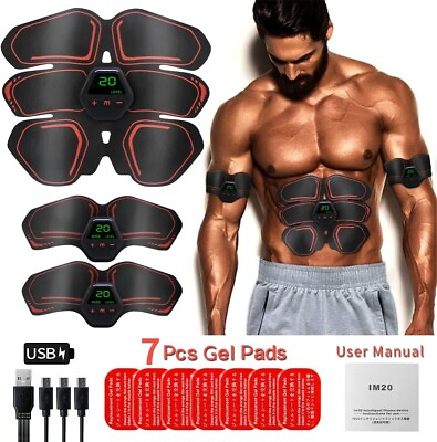 #ad EMS Abdominal Muscle Toning Trainer ABS Stimulator Toner Fitness Binder Gym Belt $10.99