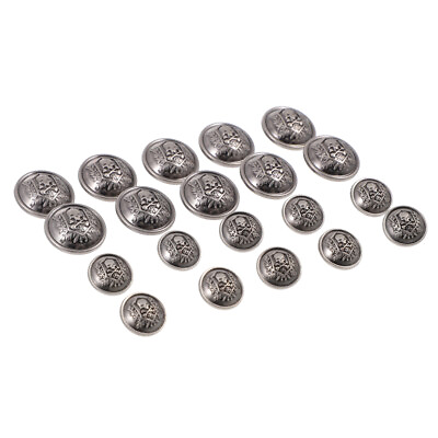 #ad 20PCS Buttons Metal Blazer Buttons Set Skull Metal Suits Clothing Buttons New $9.30