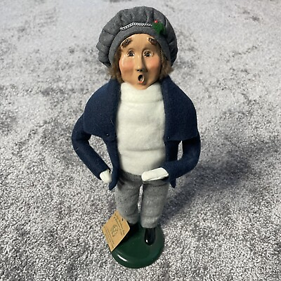 #ad Byers Choice 2001 Traditional Adult Male with Fine Gray Hat and Blue Coat $34.49