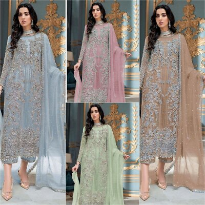 #ad Pakistani Dress Indian Ethnic Bollywood Anarkali Salwar Kameez Heavy Party Gown $39.73