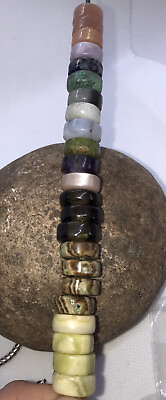 #ad Natural Wheel Shaped Gemstone Beads For European Size Trollbeads Bracelet GBP 4.00