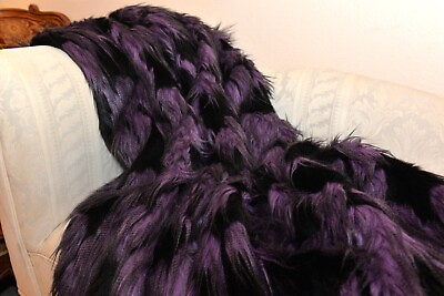 #ad 5#x27;x7#x27; Purple Exotic Feather Throw Blankets Decors Mink Backing Faux Fur Decor $199.00