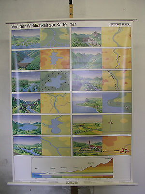 #ad School Wall Map Lernkarte Picture 1992 115x152 Vintage Chart $129.82