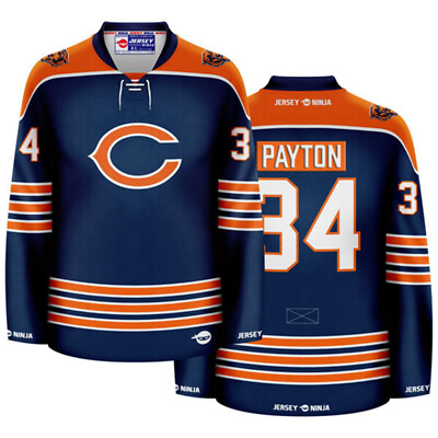 #ad Chicago Bears Navy Walter Payton Crossover Hockey Jersey $134.95