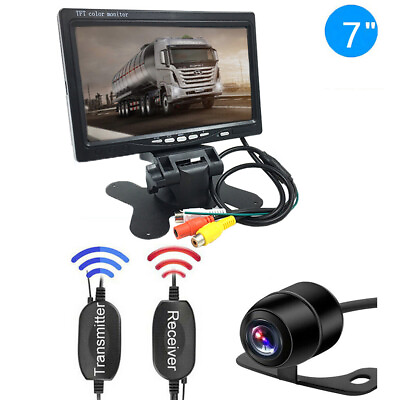 #ad Monitor Wireless Rear View Backup 7quot; Camera Night Vision System For RV Truck Bus $41.91