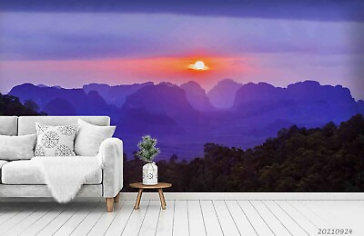 #ad 3D Beautiful Mountain Sunset Wallpaper Wall Murals Removable Wallpaper 111 AU $39.99