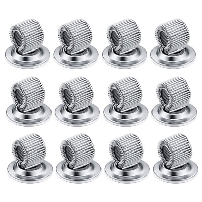 #ad 12 Pcs Adhesive Spring Pen Clamp Metal Holder Self Stainless Steel $8.88