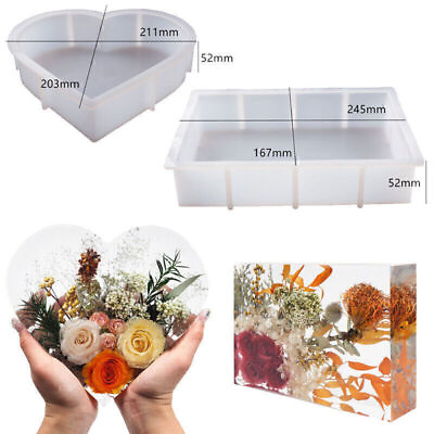 #ad DIY Silicone Mother#x27;s Day Resin Mold Epoxy Craft Mould Rectangle Or Love Shape $15.42
