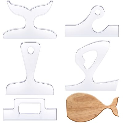 #ad 5 Pcs Acrylic Charcuterie Board Handle Template Clear Cutting Board Router Te... $32.93