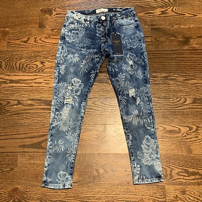 #ad NEW Atmosphere Denim Womens Mia Cropped Jeans Floral Distressed Size 11 Junior $17.60
