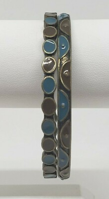 #ad Women’s Bangle Bracelets 2 Geometric Blue Grayish Dark Tone Fashion Jewelry $4.99