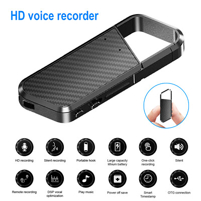 #ad Mini Hidden Spy Digital Audio Voice Activated Recorder MP3 Playback Small Smart✅ $17.95