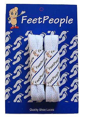 #ad FeetPeople Flat Laces 2 Pair Pack 27 72 inches WHITE $8.99