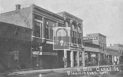 #ad Street View Canal St Bloomington Wisconsin WI Reprint Postcard $4.99
