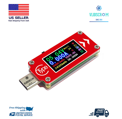 TC64 LCD Power USB Voltmeter Ammeter Voltage Current Meter TYPE C Display Tester $18.99