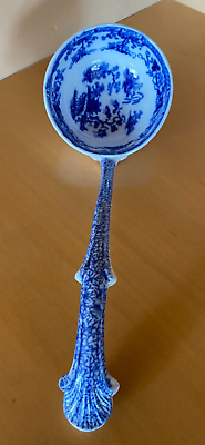 #ad Rare Antique Flow Blue Ladle for Soup Terrine excellent condition. Unmarked $350.00
