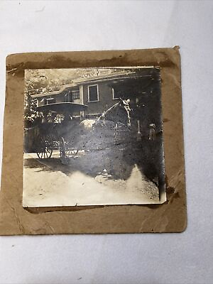#ad Antique Printed Photo Horse And Carriage With Driver $15.00