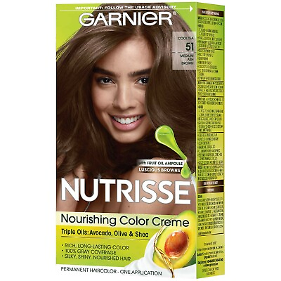 #ad Garnier Nutrisse Nourishing Hair Color Creme 51 Medium Ash Brown Cool Tea $14.49