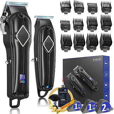 #ad Limural Cordless Hair Clippers T Blade Trimmer Kit for Men Electric Head Black $68.99