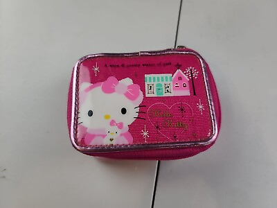 #ad 2009 Sanrio Hello Kitty Pretty Winter Of Pink Cosmetic Beauty Mini Zipper Case $16.79