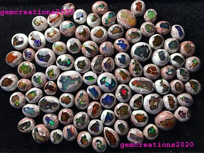 #ad NATURAL MEXICAN FIRE OPAL MIX SHAPE CABOCHON LOOSE GEMSTONE SIZE 10 MM TO 26 MM $38.24