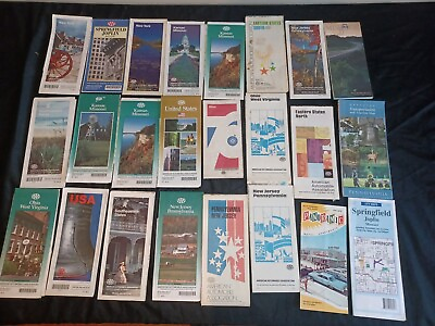 #ad Set of 24 Various United States States Paper Maps. $30.00
