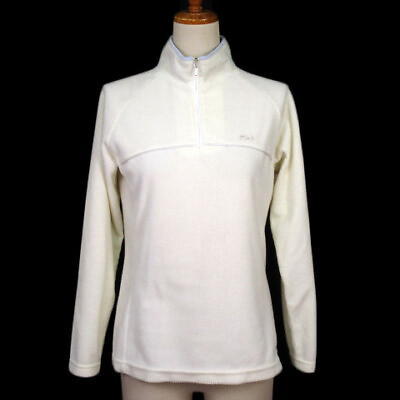 #ad FILA Cut Sew Pullover Half Zip Freeze White Women $58.92