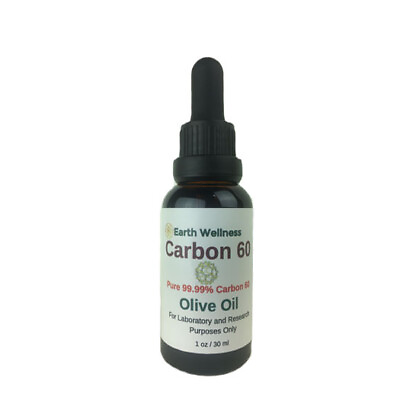 #ad 30 ML Carbon 60 Organic Olive Oil 99.95% Buckminsterfullerene C60 Glass Bottle $15.99