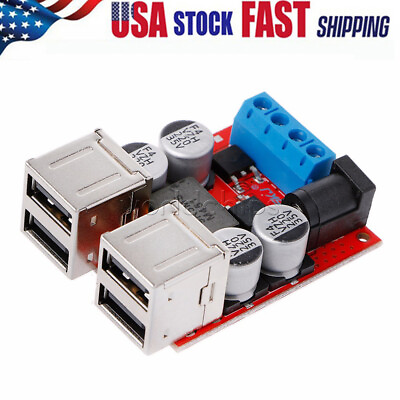 #ad 8V 35V to 5V 4 USB Step down Power Supply Module For Mobile phone Car Charger US $8.80