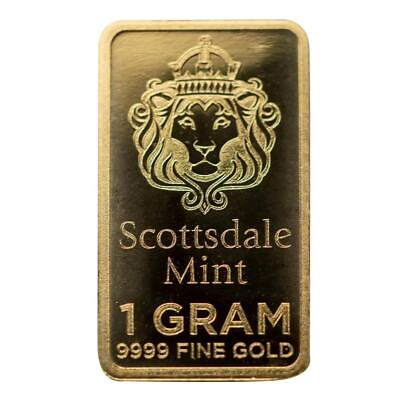 #ad 1 Gram Gold Bar by Scottsdale Mint .9999 Gold Bullion quot;Prepper Goldquot; #A551 $92.97