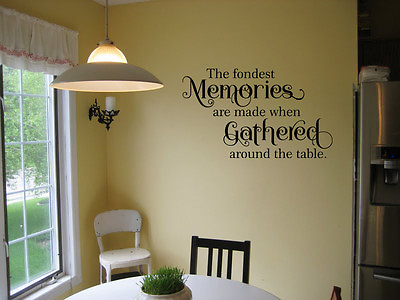 #ad FONDEST MEMORIES KITCHEN DINING ROOM STICKER VINYL WALL ART DECOR DECAL QUOTE $13.72